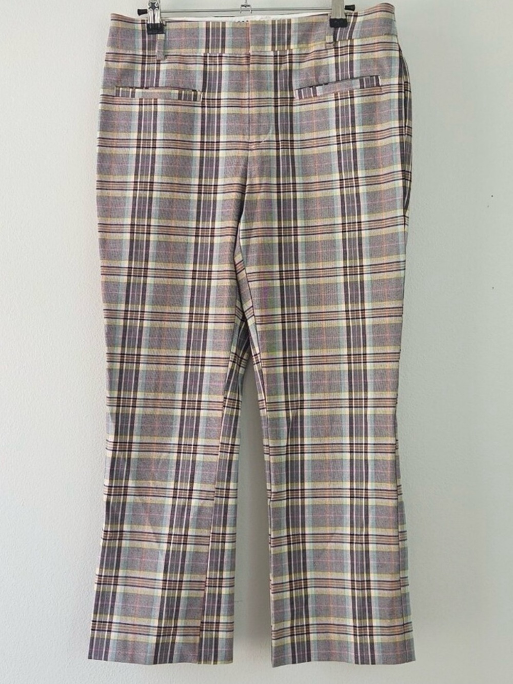 Anthropologie Maeve Kick Flare Cropped Plaid Pants 22W